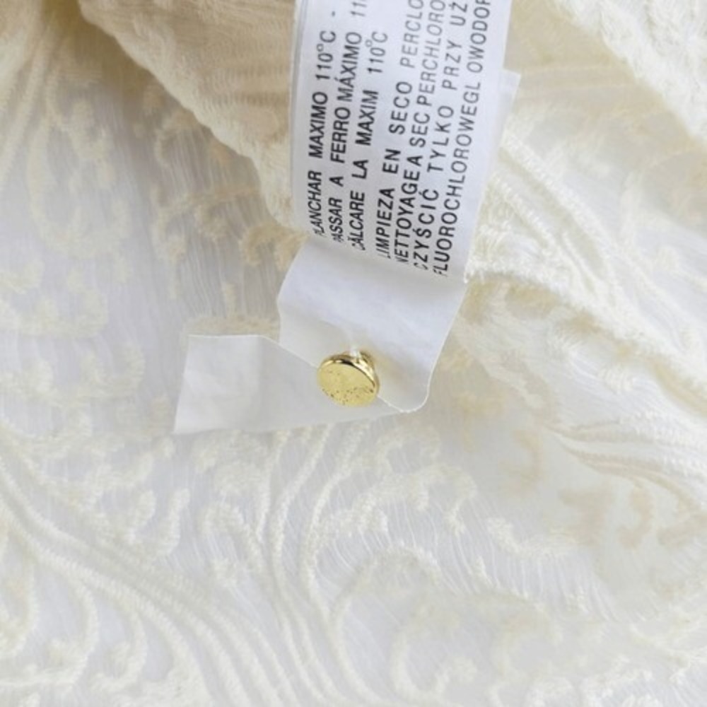 Zara Woman Lace Tunic Top Elegant Long Sleeve Ivory Cream Size M - Picture 5 of 8